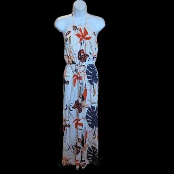 White Floral Jumpsuit Size  Medium - Picture 1 of 10